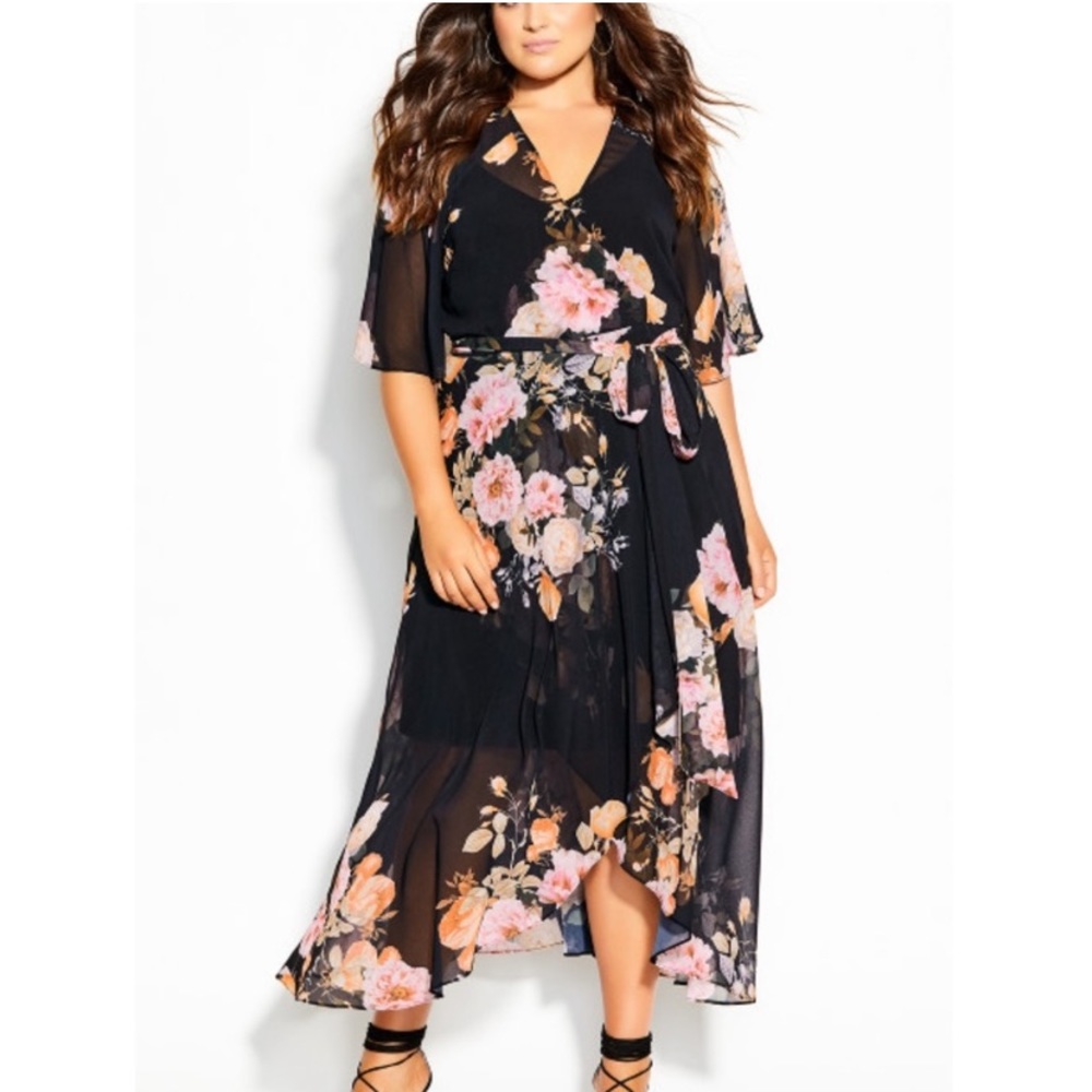 Gorgeous City Chic Tuscan Rose True Wrap dress - Picture 1 of 8